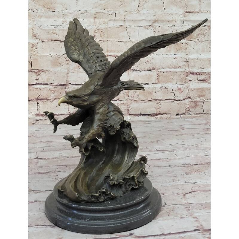 Bronze Eagle Hawk Falcon Osprey Garden Park Zoo Statue Sculpture Figure