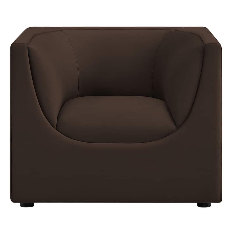 Hilda Curved Back Performance Velvet Armchair