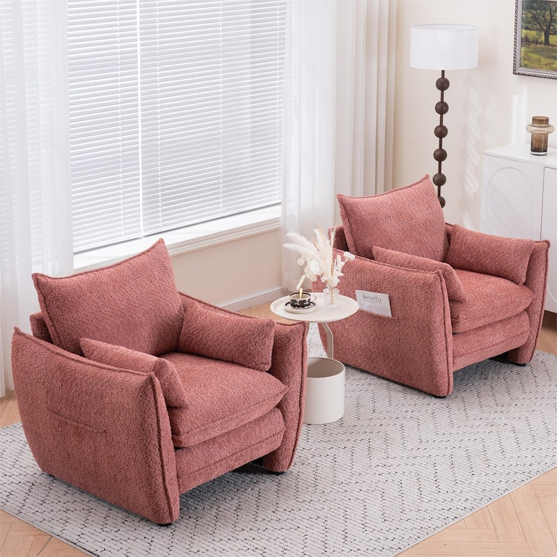 Sharp Angle Armchairs with Pillows, Sleek Accent Chairs Single Sofa for Living Room Corner Chair, Lounge Chairs, Side Chairs