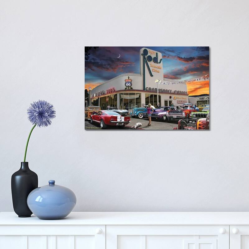iCanvas "Muscle Car Motors" by Larry Grossman Canvas Print - 12x18x1.5