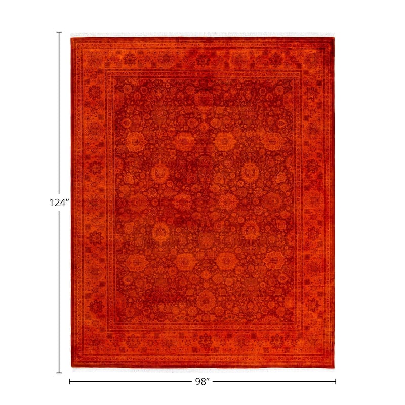 Fine Vibrance, One-of-a-Kind Hand-Knotted Area Rug - Orange, 8' 2" x 10' 4" - 8' 2" x 10' 4"