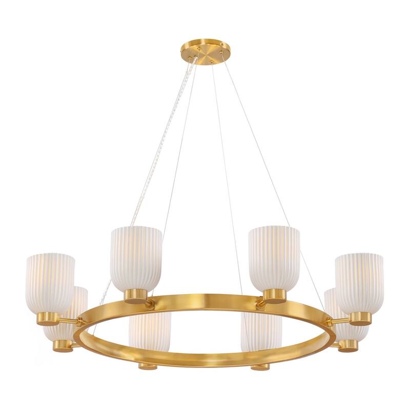 Isla Blanca 8-Light Chandelier in Warm Brass by Breegan Jane