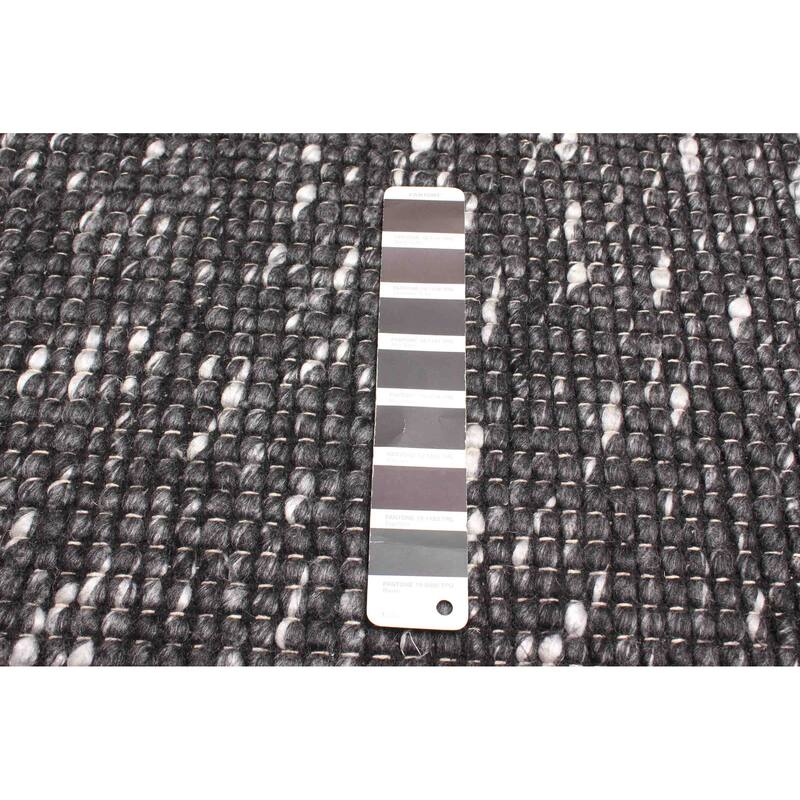 ECARPETGALLERY Braid weave Sienna Black Wool Rug - 5'2 x 7'6