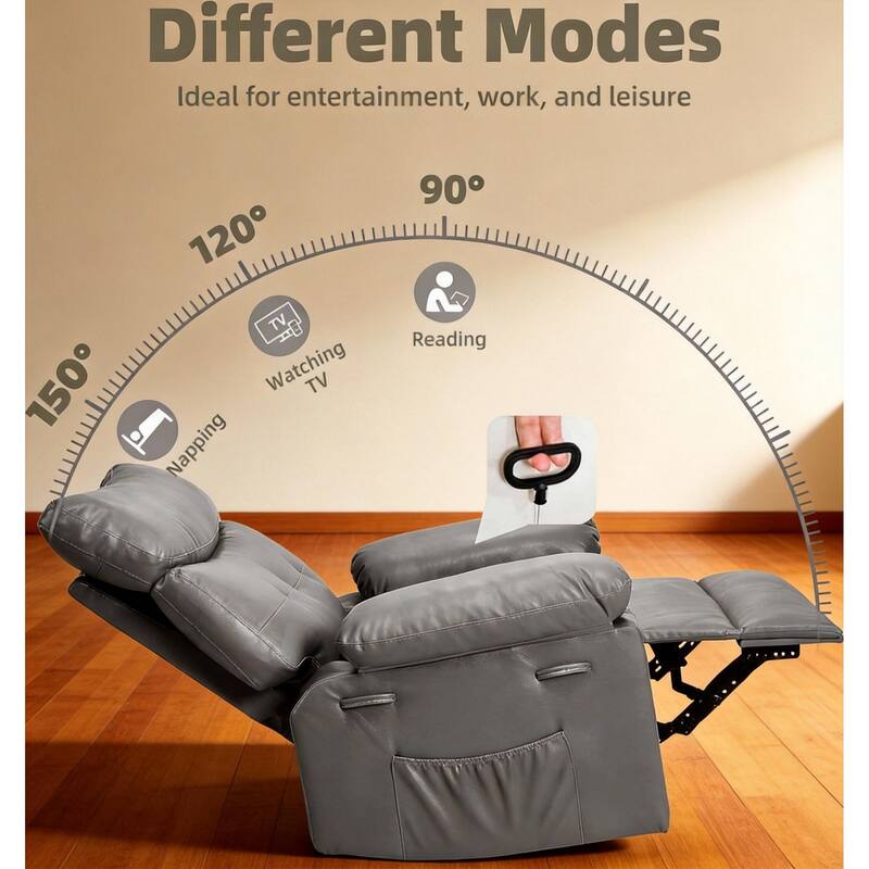 360° Rocker Swivel Recliner, Oversized Wide