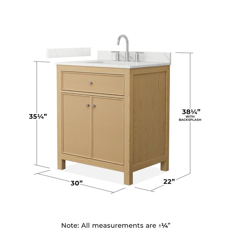 Wyndham Collection WCF9292-30S-QTZ-US3MXX Pendry 30" Free Standing