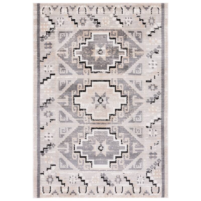 SAFAVIEH Marrakech Taake Rustic Tribal Boho Rug - 6'7" Square - Beige/Grey