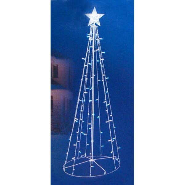 5' Blue & White LED Lighted Outdoor Twinkling Christmas Tree Yard Art
