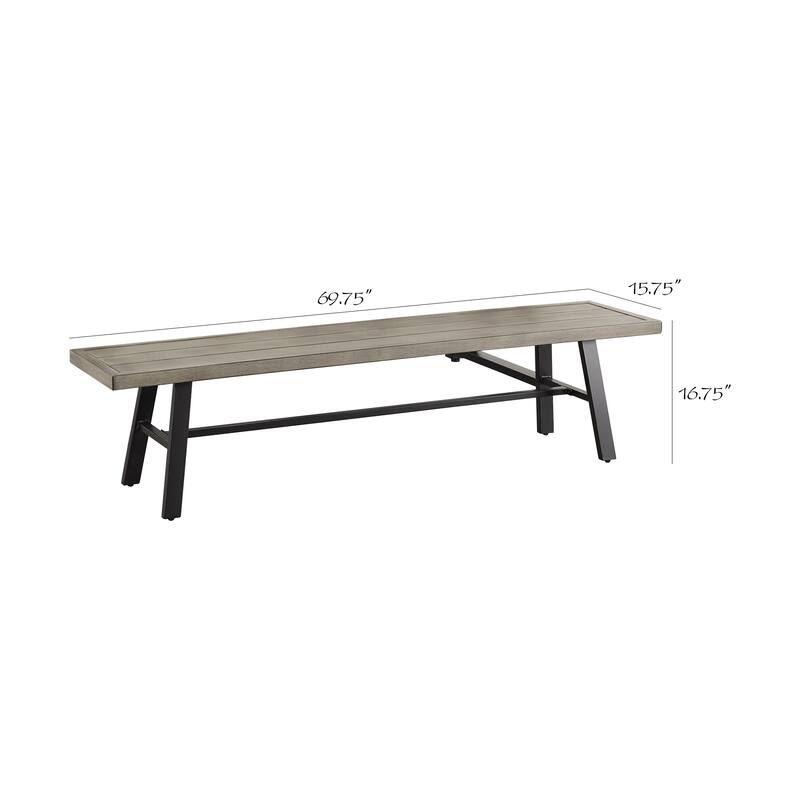 Outdoor Dining Metal Picnic Bench for Garden, Porch, Backyard