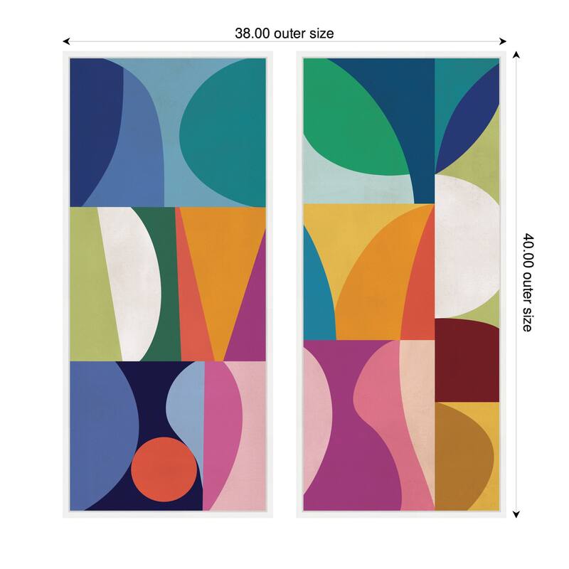 Kate and Laurel Abstract Panels 2 Piece Framed Canvas Wall Art Set by Rachel Lee