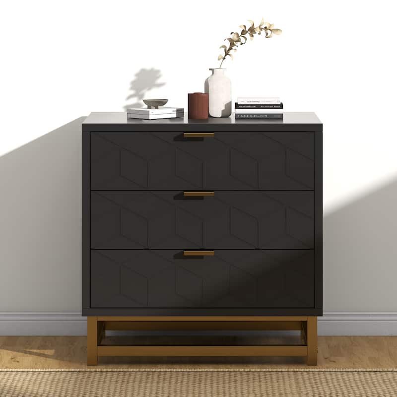 3 Drawer Dresser, with Metal Legs