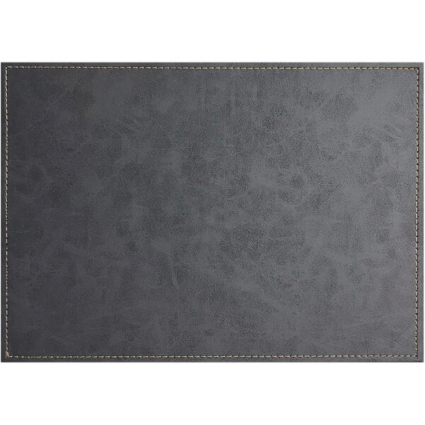 Gray Luxurious Vegan Faux Leather Placemats 4 Pack Look and Feel