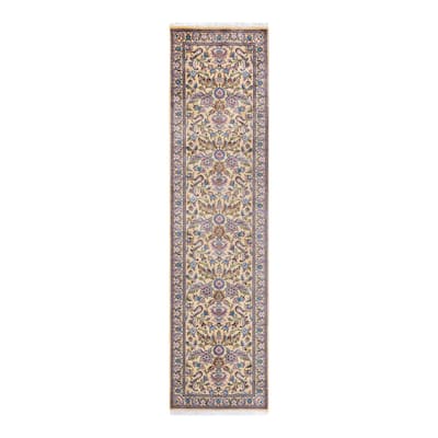 Overton Hand Knotted Wool Traditional Oriental Ivory Runner