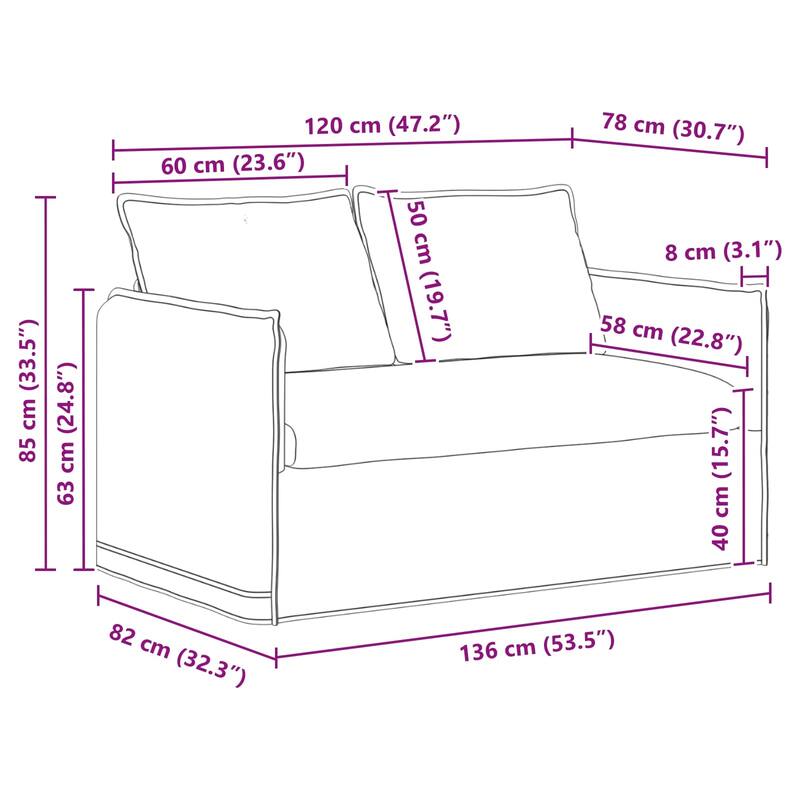 vidaXL Sofa Dark Grey Fabric