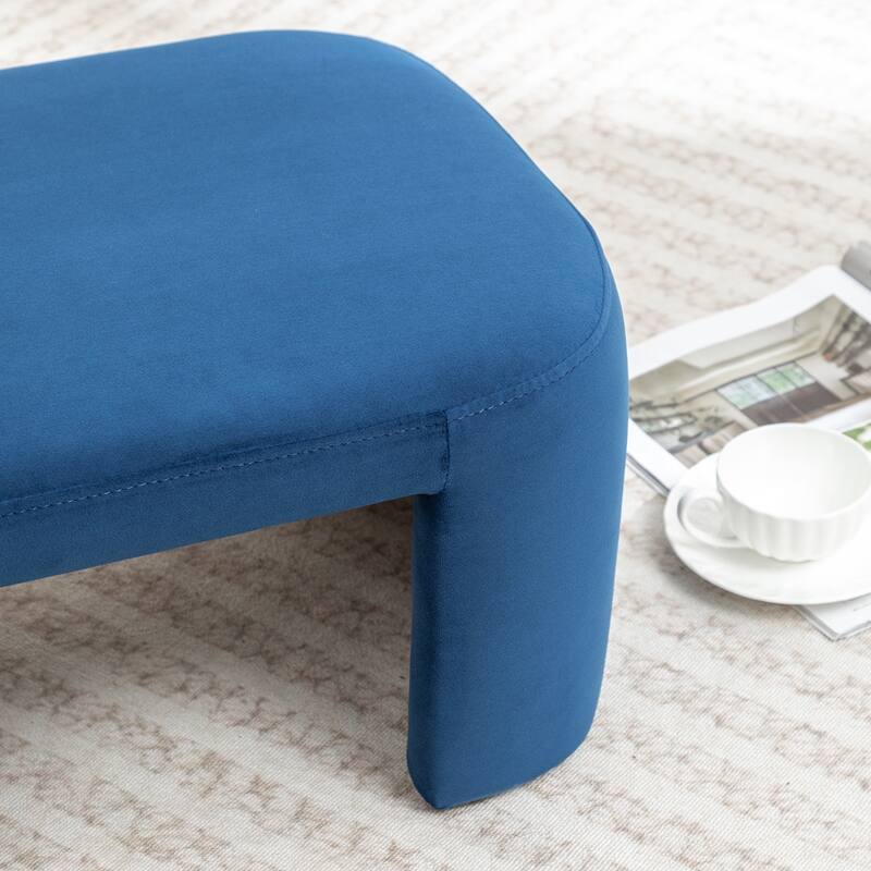 SEYNAR Modern Velvet Rectangle Accent Ottoman