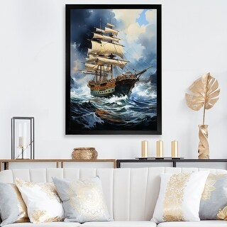 Designart quot Pirates Ghost Ship quot Pirate Framed Canvas Print Bed Bath