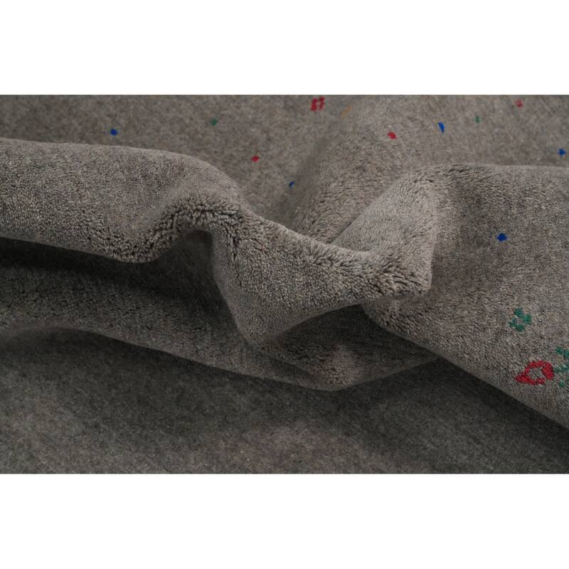 Hand Knotted Oriental 100% Wool Carpet Tribal Animal Pictorial Greys & Charcoal Gabbeh Area Rug - 12' 6'' X 9' 3''