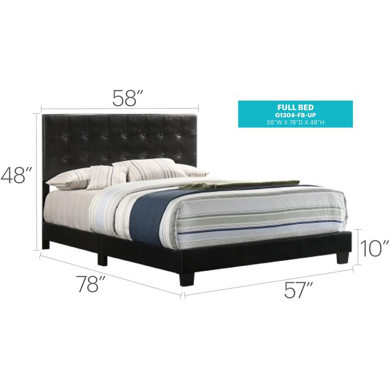 Black Full Bed with Transitional Contemporary Design, Durable Frame and Sleek Finish for Comfortable Bedrooms