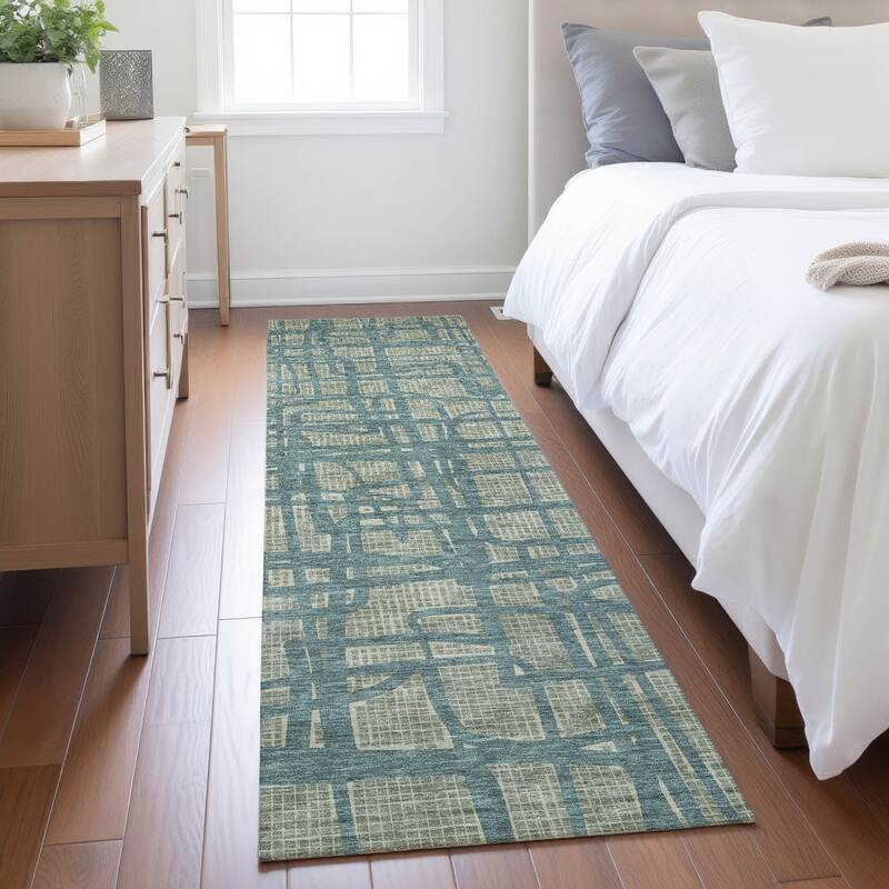 Machine Washable Indoor/ Outdoor Modern Centurion Chantille Rug