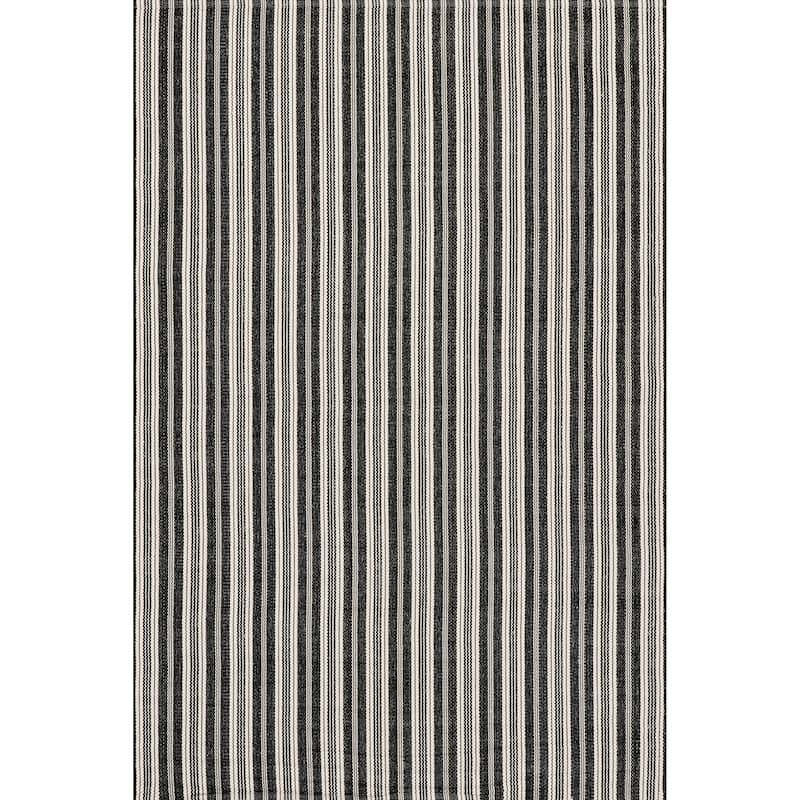 Home Conservatory Ticking Stripe Handwoven Indoor/Outdoor Area Rug