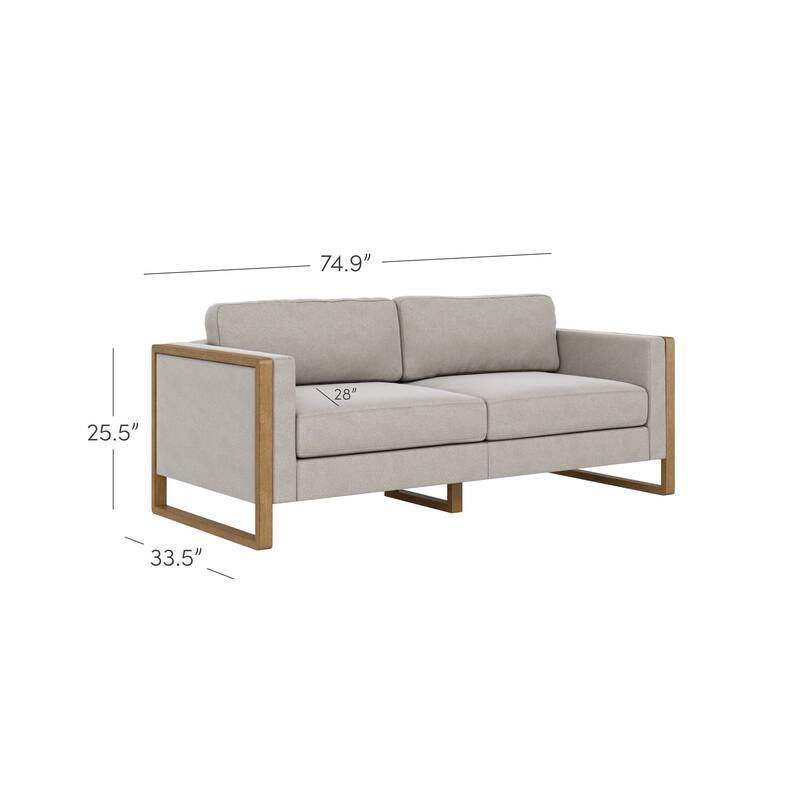 Madison Modern Upholstered Modular Sofa or Couch for Living Room with Solid Wood Legs