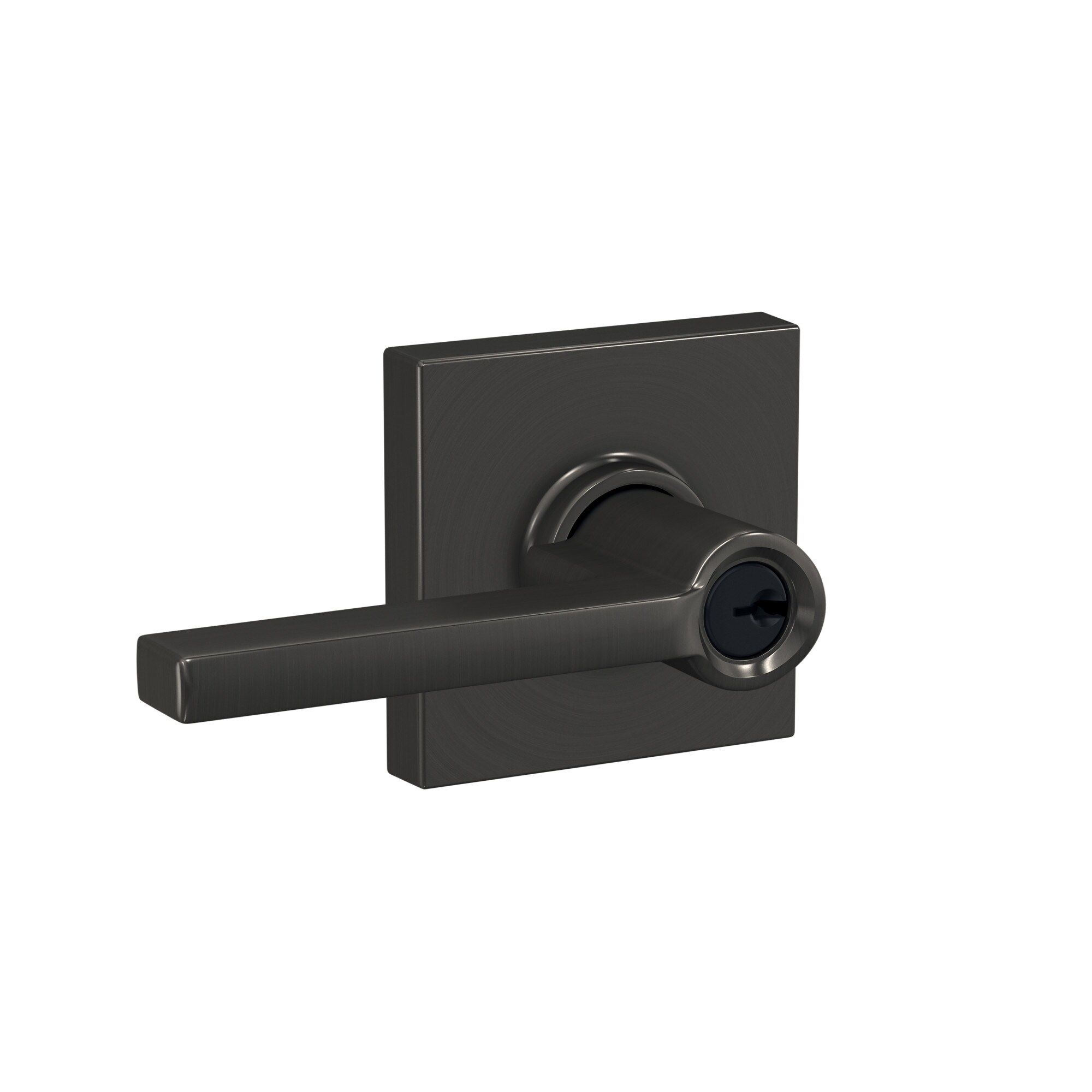 Shop Schlage F51a Lat Col Custom Latitude Single Cylinder Keyed Entry Door Lever Set With Collins Trim Overstock 16102395