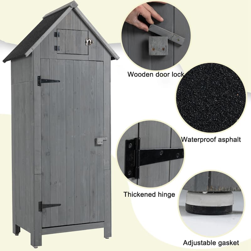 Wooden Outdoor Storage Cabinet Tool Shed Garden Shed
