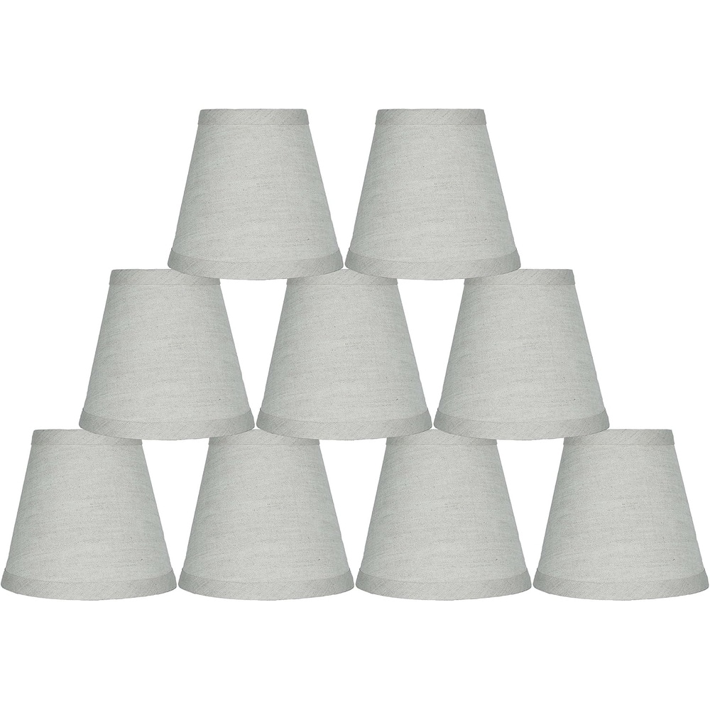 Oatmeal Pure Linen Chandelier Lamp Shade, 3x5x4.5", Hardback, Clip On