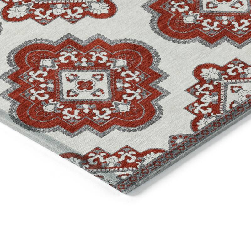 HomeRoots Medallion Transitional Rectangle Outdoor Rug