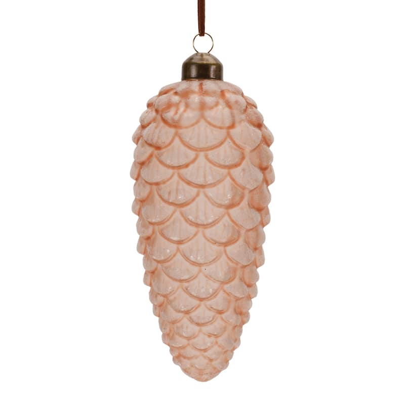Set of 6 Glass Pinecone Ornaments for Rustic Holiday Decor - 2" x 2" x 5.5"