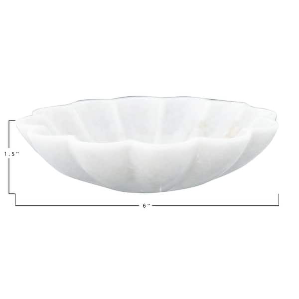 Carved Marble Flower Shape Dish
