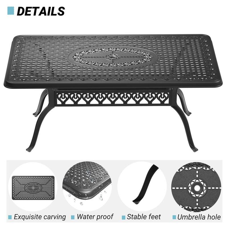 Traditions 7-Piece Patio Outdoor Dining Set with 6 Dining Chairs and Rectangular Dining Table, Rust Free