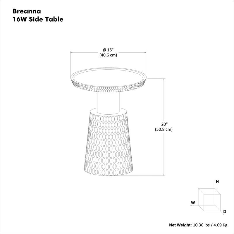WYNDENHALL Violeta SOLID MANGO WOOD and Metal 16 inch Wide Round Contemporary Side Table - 16" d x 16" w x 20" h