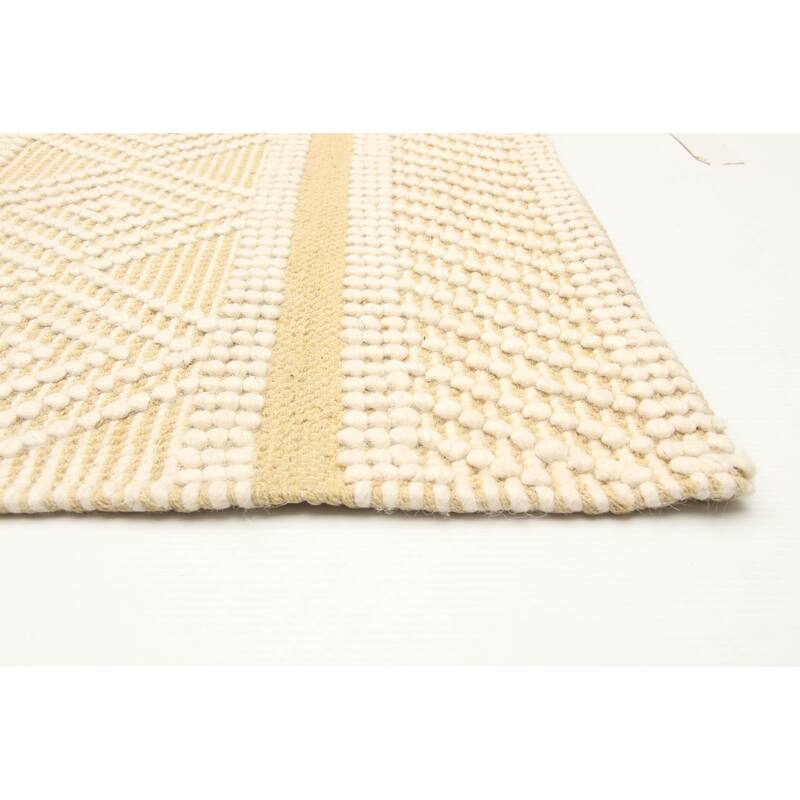 ECARPETGALLERY Braid weave Sienna Cream Wool Rug - 5'2 x 8'1
