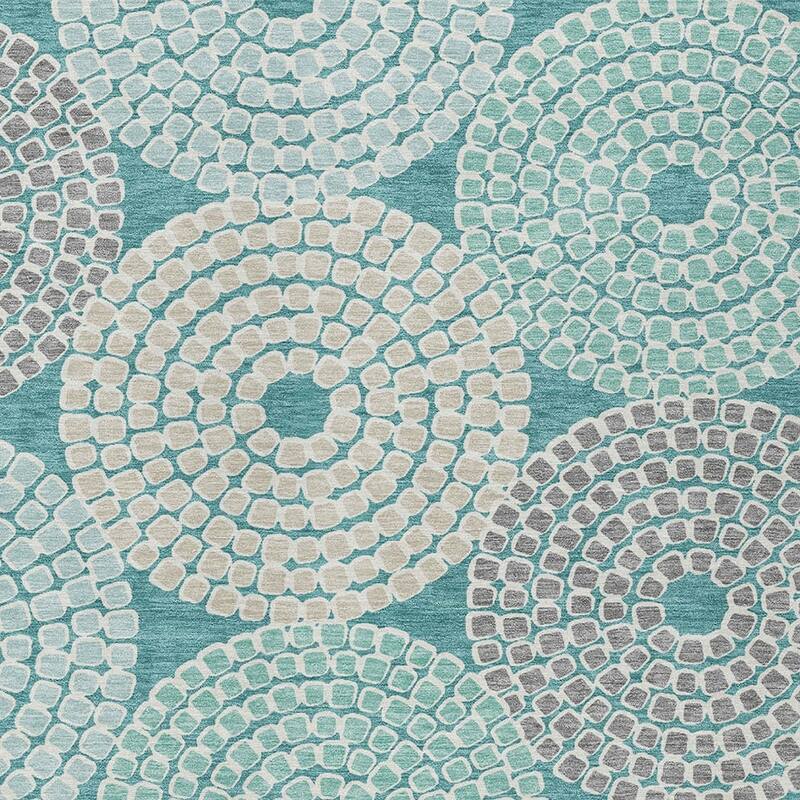 HomeRoots Geometric Transitional Rectangle Outdoor Rug