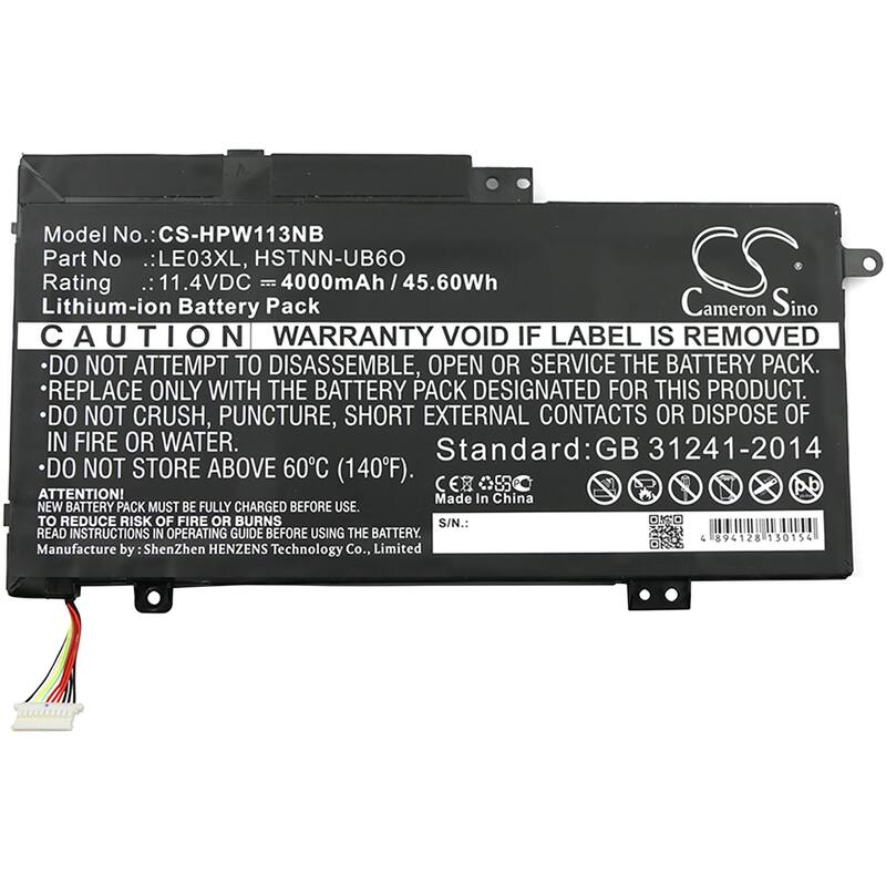 Battery for HP Pavilion Envy x360 796356-005 HSTNN-UB6O LE03XL TPN-W113 TPN-W114 - Black