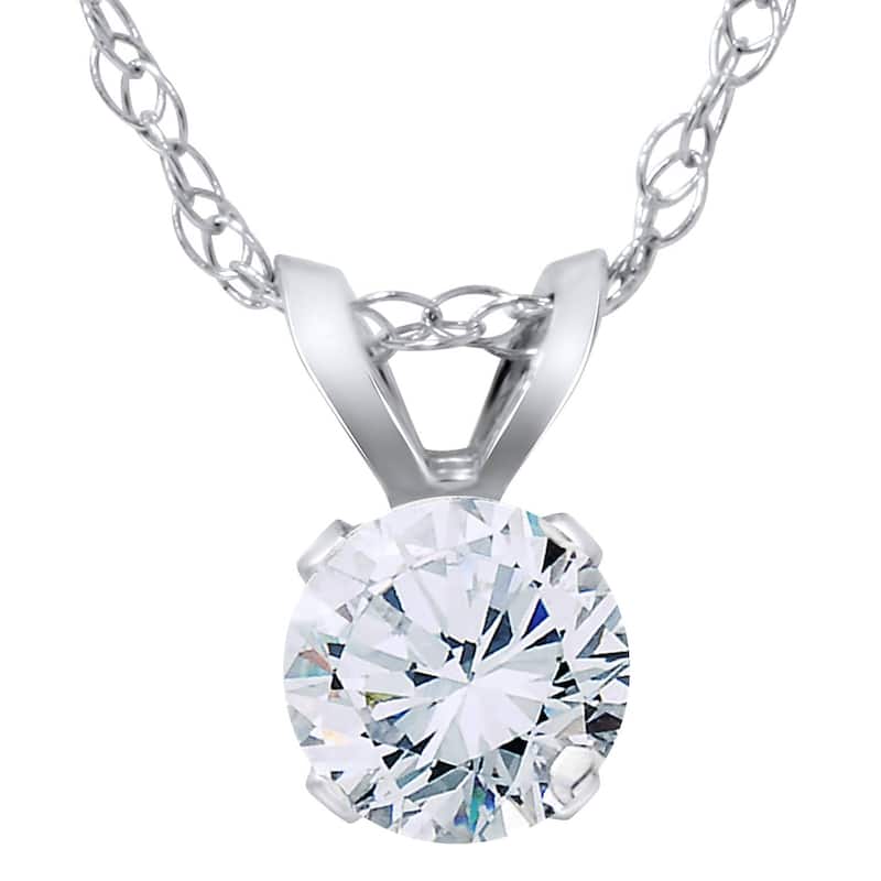 3/8ct VS Solitaire Round Diamond Pendant Necklace