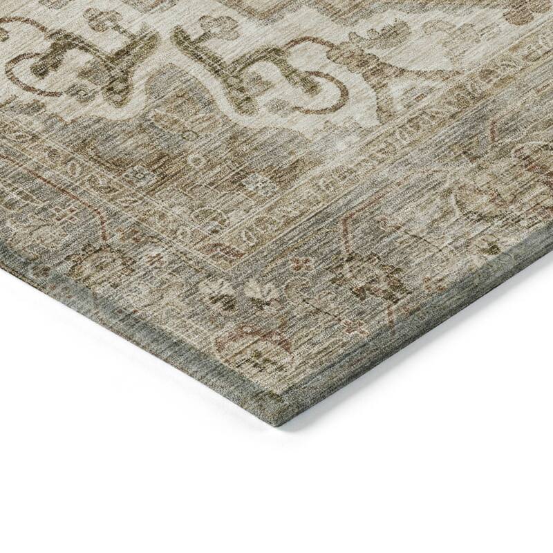 Machine Washable Indoor/Outdoor Traditional Vintage Chantille Rug