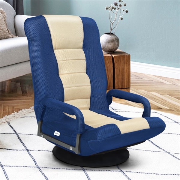 360 Degree Swivel Gaming Floor Chair with Foldable Adjustable Backrest