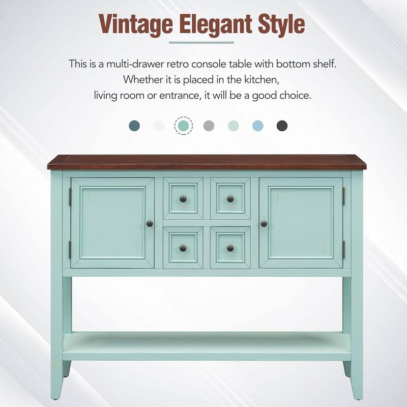 Console Tables for Entryway,Narrow Console Table with Storage,46" Extra Long Foyer Table, Sofa Tables with Draws and 2 Cabinets