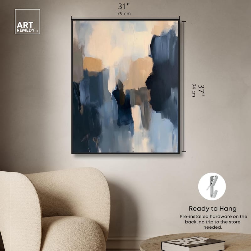 Navy Beige I Canvas by Art Remedy