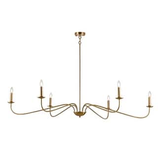 6-Light Classic French Minialist Chandelier with Candle-Style Lighting