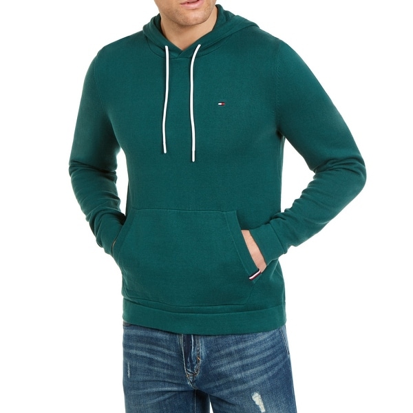 Tommy Hilfiger Mens Sweater Green Size XL Hooded Drawstring Pullover. Opens flyout.