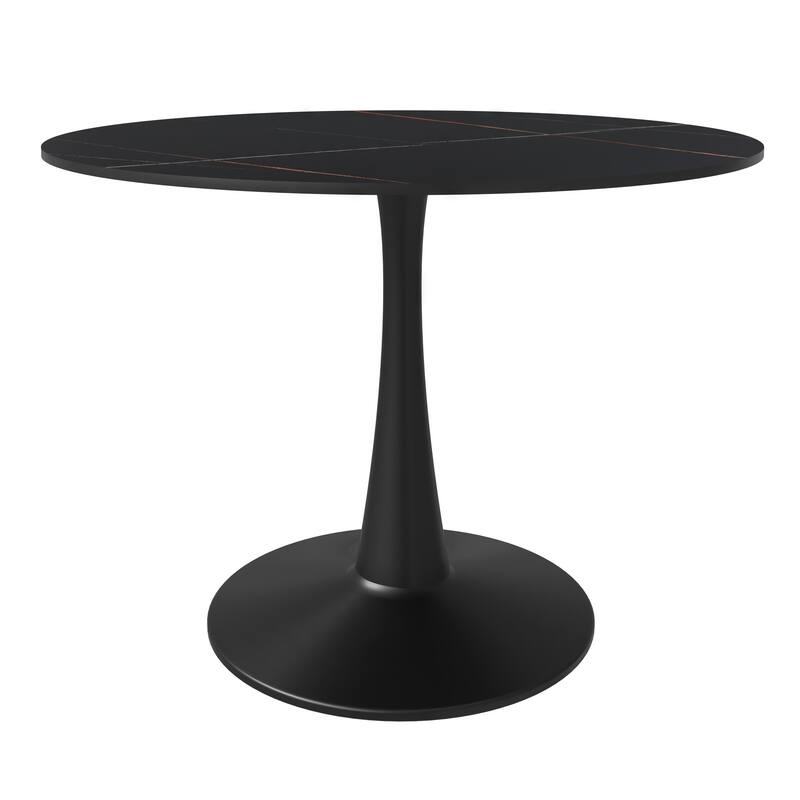 LeisureMod Round Dining Table 40" Sintered Stone Tabletop