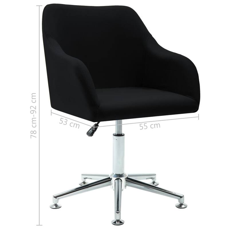 vidaXL Dining Chair 360 Degrees Swivel Accent Desk Chair with Arms Fabric - 21.7" x 20.9" x (30.7"-36.2")