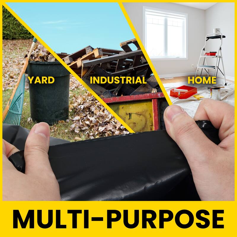 happimess, 42-Gallon 3 Mil Heavy Duty Contractor Trash Bags