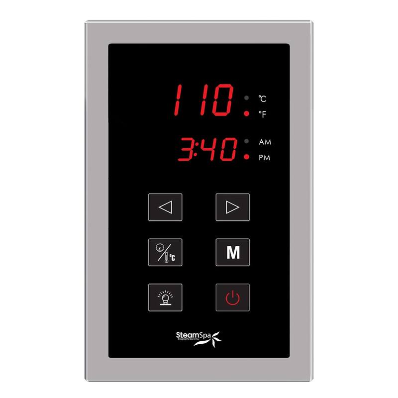 SteamSpa Touch Panel Control System - Polished Chrome