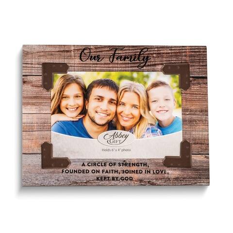 Curata Our Family Sentiment Rustic Wooden 6x4 Photo Frame
