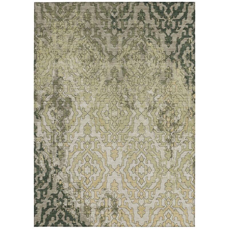 HomeRoots Medallion Transitional Rectangle Outdoor Rug