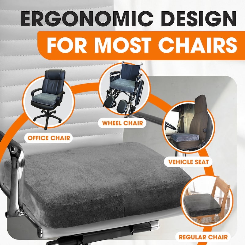 Cheer Collection Ultra Supportive Memory Foam Extra-Large Seat Cushion