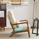 preview thumbnail 46 of 105, High Back Solid Wood Armrest Backrest Leisure Chair Accent Chair